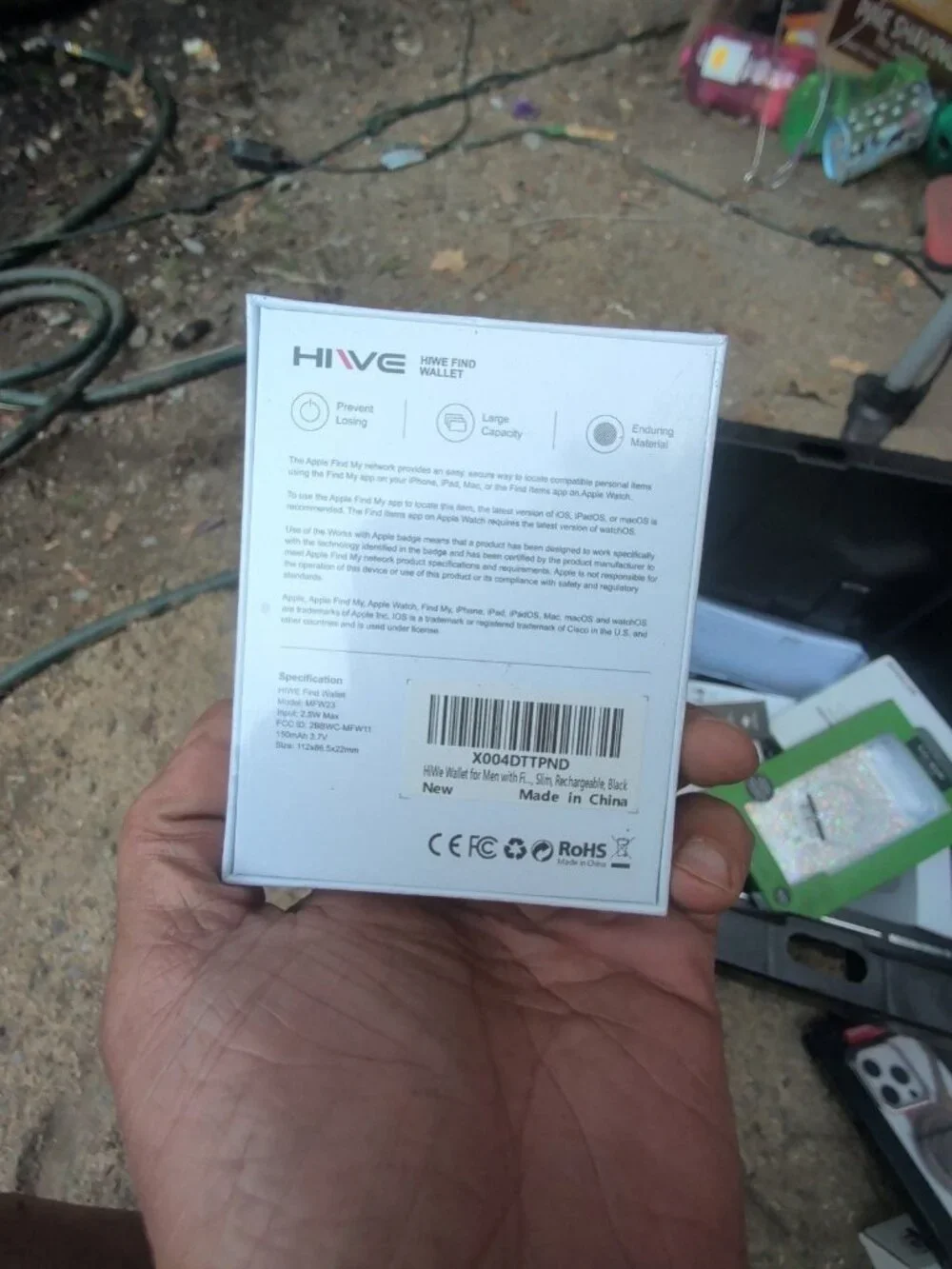 HiVE Find Wallet Smart Apple Find My Slim Rechargeable Black MFW23